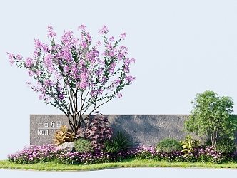 Modern Flower Mirror Shrub with Entrance Wall 3d model