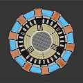 Industrial Circular Mechanical Device With Blue And Brown Components And Multi layered Structure 3d model