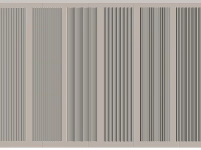 Modern Wainscoting Panels With Various Vertical Groove Patterns For Interior Design 3d model
