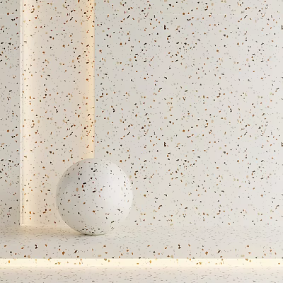 Minimalist Decoration With Speckled Wall And Sphere 3d model