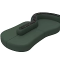 Modern Green Abstract Leather Sofa With Irregular Shape And Comfortable Design 3d model