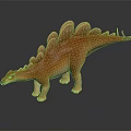 Orange Stegosaurus Dinosaur 3D Model Featuring Back Plates And Rendered Texture 3d model