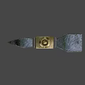 Ornate War Hammer With Purple Twisted Handle Gold Accents And Intricate Gold Silver Head