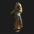 3D Model of Ancient Traditional Costume With Intricate Weave and Armor Details