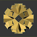 Yellow Geometric Cube 3D Structure Decorative Ornament Set For Modern Home Decor