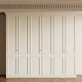 White Modern Minimalist Wardrobe With Multiple Cabinet Doors And Clean Design