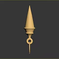 Golden Cone Shaped Clothing Accessory With Loop Detail And Shiny Metallic Finish