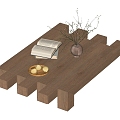 Log Middle Style Coffee Table 3d model