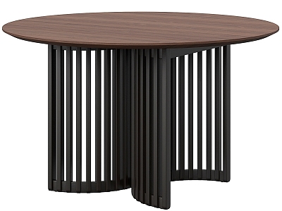 Modern Other Dining Table Round Large Black Dark 3d model