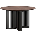 Modern Other Dining Table Round Large Black Dark 3d model