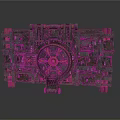 Ancient Industrial Mechanical Equipment With Metal Frame Wooden Components Large Central Gear And Worn Surface