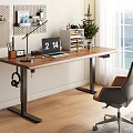 Desk and Chair Combination Desk and Chair Desk Computer Desk Writing Desk Computer Chair Decorative Ornaments Computer 3d model