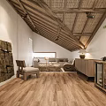 Serene Hotel Guest Room With Wooden Ceiling TV And Mountain View