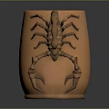 Orange Clay Mug Featuring Scorpion Shaped Handle And Detailed Craft Design