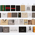 Decorative Ornament Combination Of Various Branded Shopping Bags With Diverse Designs And Colors