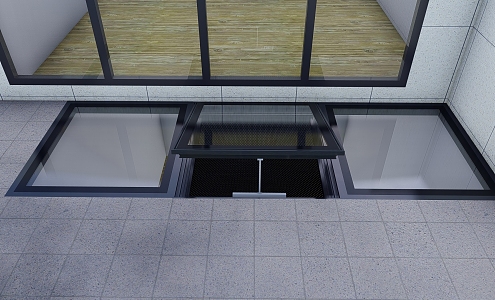 Floor flush Overhanging sunroof 3d model