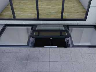 Floor flush Overhanging sunroof 3d model