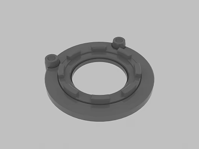 Gray Circular Mechanical Component With Center Hole And Protruding Edge Structures 3d model