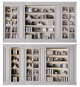 American Bookcase Decorative Cabinet 3d model