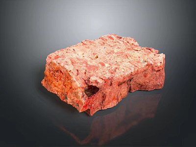 Natural Red Rock With Rough Surface Texture And Unique Irregular Natural Form 3d model