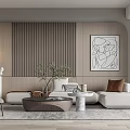 Modern sofa coffee table combination 3d model