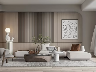 Modern sofa coffee table combination 3d model