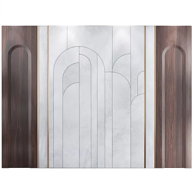 Modern Bed Background Wall Design With Wooden Panels And Geometric Accent Lines 3d model Modern Bed Background Wall Design With Wooden Panels And Geometric Accent Lines 3d model