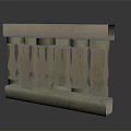Stone Railing With Ornate Balusters And Solid Textured Base Design Structure