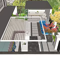 Modern Courtyard Garden 3d model