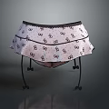 Stylish Pink Skirt with Bow Patterns Black Trim and Ruffled Hem