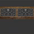 Classic Wooden Bench Featuring Intricate Iron Scroll Backrest And Solid Wood Seat