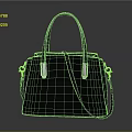 Sleek Black Handbag with Leather Handles Silver Metal Accents and Detachable Strap