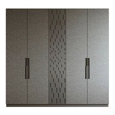 Modern Minimalist Console And Side Cabinet With Perforated Panel And Metal Handles 3d model