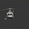 Blue And White Helicopter Model With Yellow Rotor Blades And Detailed Design