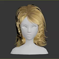 White Human Head Mannequin With Natural Blonde Wavy Short Hair Wig