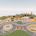 Fun Safe Children's Play Area with Slides Swings Climbing Frames and Colorful Lawn Design