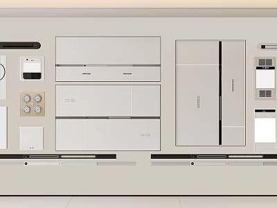 Modern Integrated Ceiling Design For Kitchen Bathroom With Functional Modules 3d model