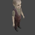 3D Character Model Wearing Brown Vest And Green Shirt In Room With Windows