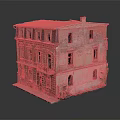 Old Multi Story Building With Dilapidated Red Brick Exterior And Weathered Architectural Walls