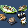 Delicious Baked Goods Collection Featuring Cakes Croissants Sliced Bread Seed Bread Cupcakes And Cream Dessert