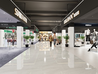 Modern shopping malls, shopping malls, department stores, supermarkets, stores, stalls, canteens, clothing stores 3d model