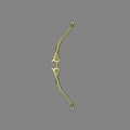 Golden Handcrafted Traditional Bow Ancient Weapon With Ornate Design And Curved Shape