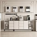 Daily Electrical Appliances Elegant Display In Modern Kitchen Cabinet With Shelves