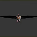 Lifelike Flying Duck Model With White Body Green Wings And Red Beak