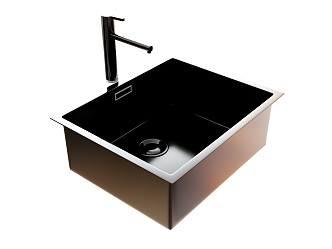 Stainless steel basin sink 3d model