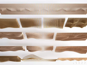 Modern Special-shaped Ceiling Industrial Ceiling Grille Ceiling Wave Ceiling 3d model
