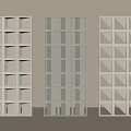 Modern Room Dividers with Diverse Grid Patterns for Interior Decoration 3d model