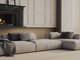 Modern three-seat sofa 3d model