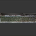 Detailed Brick Building Model With Green Roof And Columned Veranda Structure