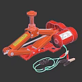 Red Electric Car Jack Equipment With Power Cable And Clamps